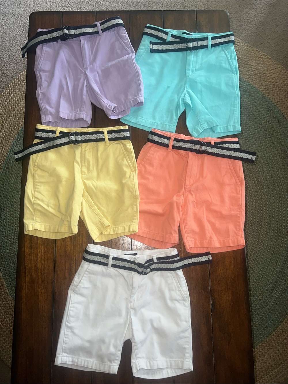 Kids Cotton Chino Shorts - White, Yellow, Coral, Aqua, Lavender